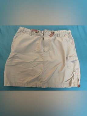 Vintage American Eagle Outfitters Light Beige Drawstring Cargo Shirts Women Sz 4